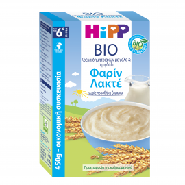 HiPP BIO, Κρέμα Δημητριακών με Γάλα και Σιμιγδάλι Φαρίν Λακτέ απο τον 6ο Μήνα 450gr