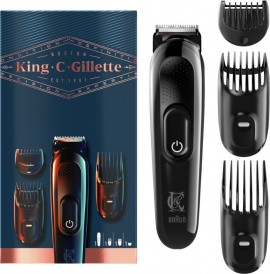 Gillette King C Beard Trimmer Ξυριστική Μηχανή Προσώπου Επαναφορτιζόμενη με 3 Ανταλλακτικές Κεφαλές