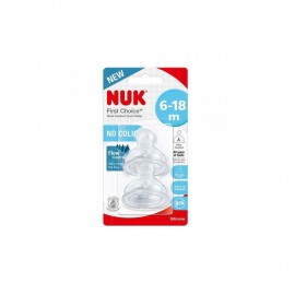 Nuk First Choice Plus Θηλές Σιλικόνης Flow Control 6-18m, 2τεμ