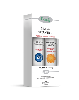 Power Health Zinc & Vitamin C Stevia 20 αναβράζοντα δισκία & Vitamin C 500mg 20 αναβράζοντα δισκία Λεμόνι