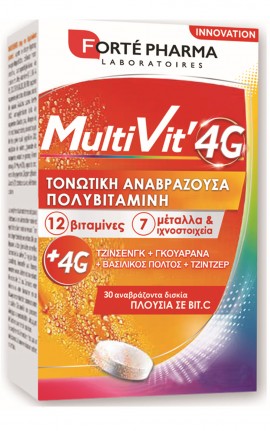Forte Pharma MultiVIT 4G Αναβράζουσα Πολυβιταμίνη 30 δισκία