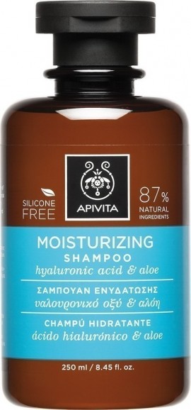 APIVITA Moisturazing Shampoo Σαμπουάν Ενυδάτωσης Υαλουρονικό Οξύ & Αλόη 250ml