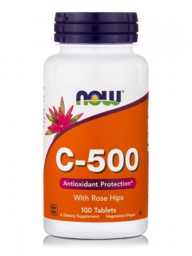 Now Vit C 500 mg, w/ Rose Hips 100 Tabs