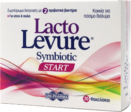Uni-Pharma LactoLevure Symbiotic Start Συμπλήρωμα Διατροφής Προβιοτικών για Νήπια και Παιδιά, 20 φακελίσκοι