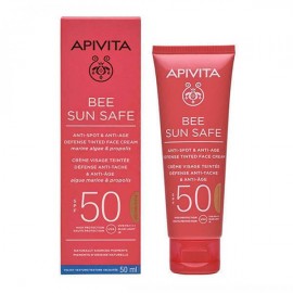 Apivita Bee Sun Safe Αντηλιακή Κρέμα Προσώπου Κατά των Πανάδων και των Ρυτίδων με Χρώμα Golden SPF50 50ml