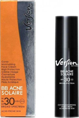 Version BB Acne Solaire SPF30 Cover Moisturising Face Cream Aντιηλιακή Aντιρυτιδική Kρέμα Προσώπου Για Λιπαρό Δέρμα 50ml