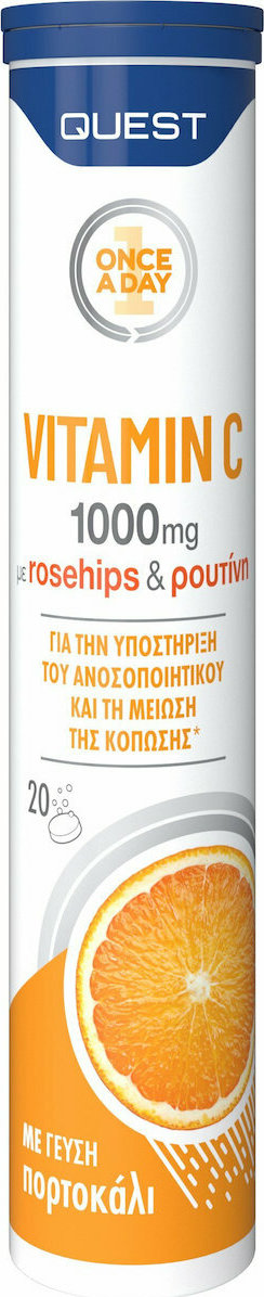 Quest Vitamin C 1000mg με Rosehips & Ρουτίνη για την Καλή Λειτουργία του Ανοσοποιητικού Συστήματος 20eff.tabs