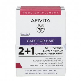 Apivita Caps For Hair Hippophae, Zinc & Biotin 3x30 κάψουλες