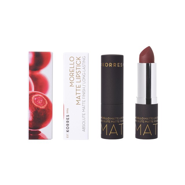 Korres Morello Matte Lipstick 55 Burgundy Leather 3.5g