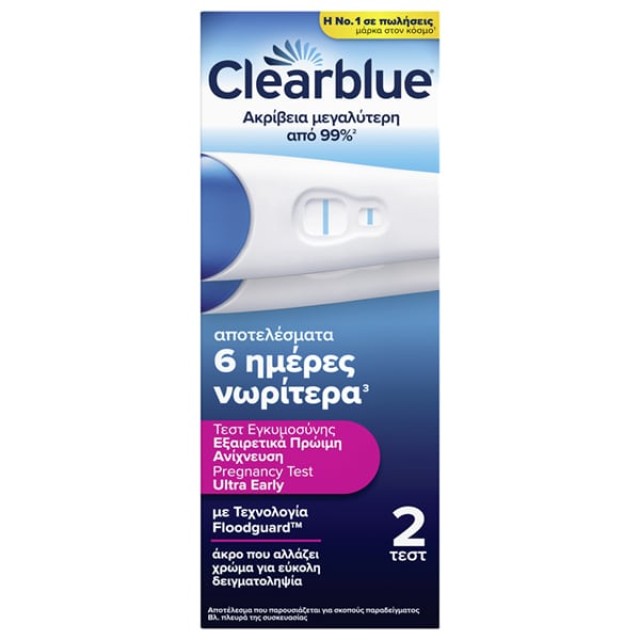 Clearblue Διπλό Τεστ Εγκυμοσύνης Πρώιμη Ανίχνευση 2 ΤΜΧ