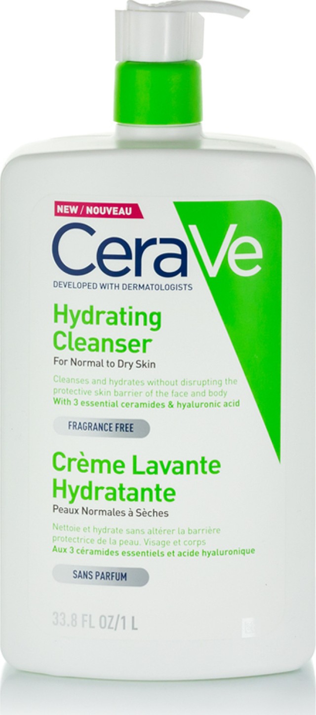 Cerave Hydrating Cleanser Κρέμα Καθαρισμού για Κανονική- Ξηρή Επιδερμίδα 1L