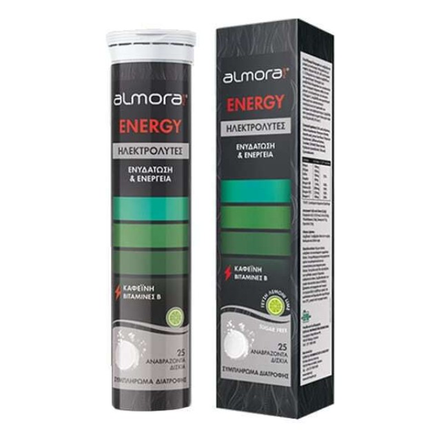 Elpen Almora Plus Energy Συμπλήρωμα Διατροφής Ηλεκτρολυτών Για Ενυδάτωση & Ενέργεια, 25 Αναβράζοντα Δισκία