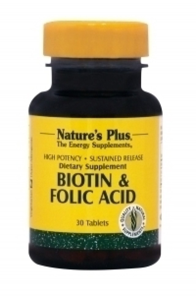 Natures Plus BIOTIN/FOLIC ACID 30 ταμπλέτες