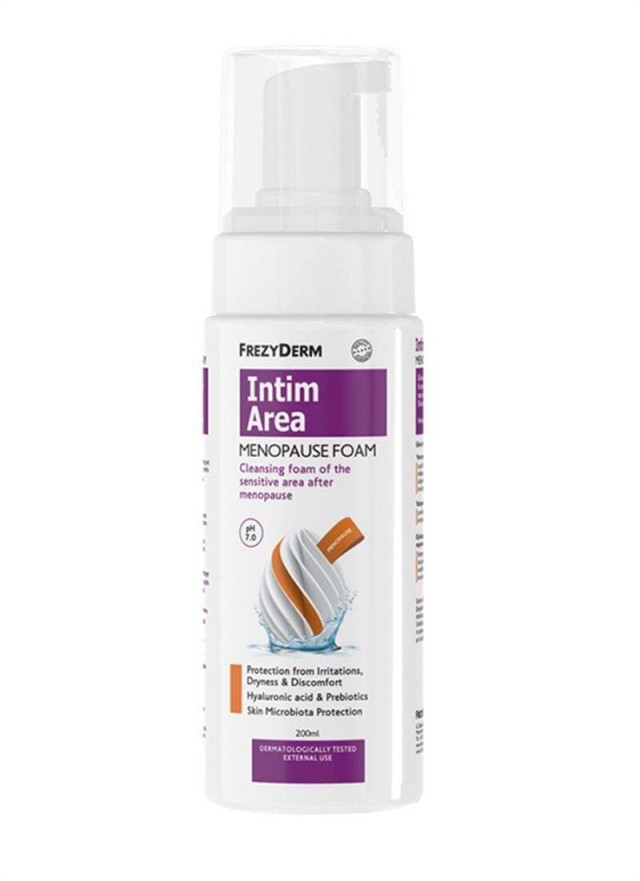 Frezyderm Intim Area Menopause Foam Ph7.0 Αφρός Καθαρισμού Ευαίσθητης Περιοχής Ερεθισμούς & Ξηρότητα 200ml