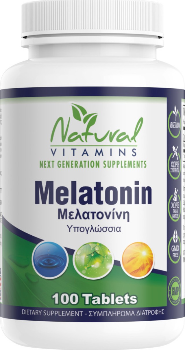 Natural Vitamins Melatonin 1mg Συμπλήρωμα για τον Ύπνο 100 ταμπλέτες