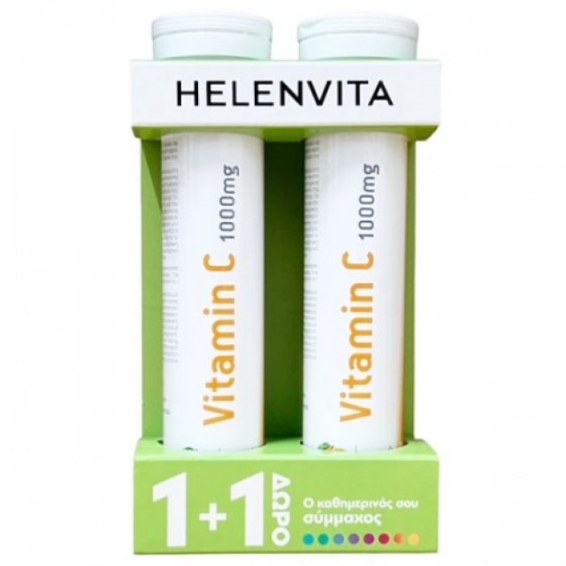 Helenvita 1+1 Δώρο Vitamin C 1000mg 2 x 20 Αναβράζοντα Δισκία