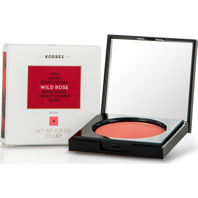 Korres Wild Rose Vibrant Colour Blush No.18 Peach Άγριο Τριαντάφυλλο Ρουζ 5.5gr