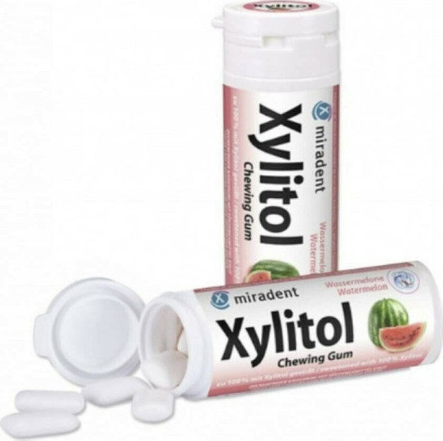 Miradent Xylitol Chewing Gum Watermelon με Γεύση Καρπούζι 30 Τσίχλες