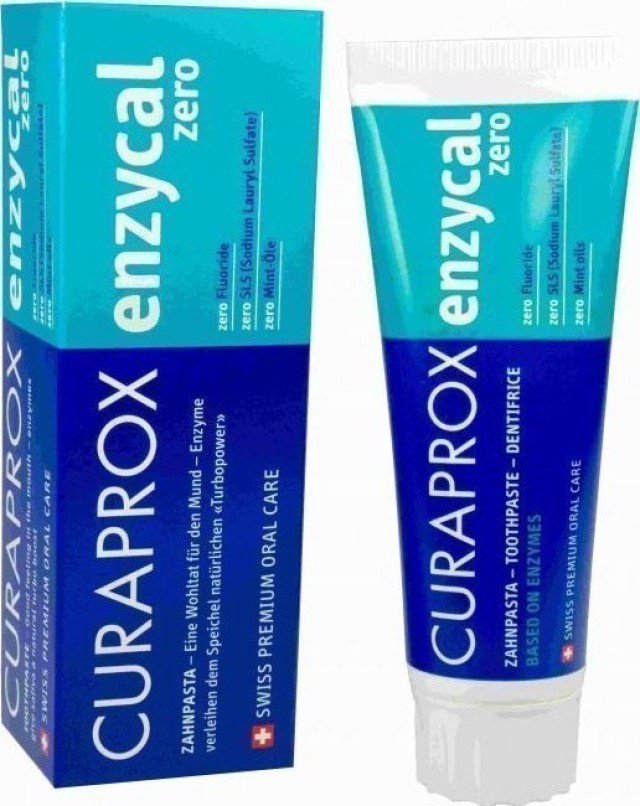 Curaprox Enzycal Zero Οδοντόκρεμα Χωρίς Φθόριο και Μέντα 75ml