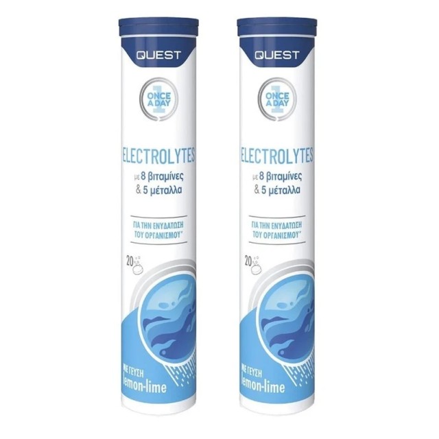 Quest Set Electrolytes με Γεύση Lemon - Lime 20eff.tabs 1+1 ΔΩΡΟ