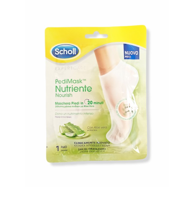 Scholl PediMask Nutriente Nourish Μάσκα Ποδιών με Aloe Vera 1 ζευγάρι