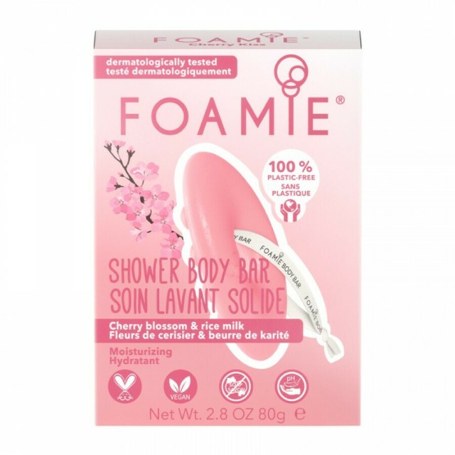 Foamie Body Bar Cherry Blossom & Rice Milk Ενυδατικό Αφρόλουτρο σε Μορφή Μπάρας για Όλες τις Επιδερμίδες 80gr