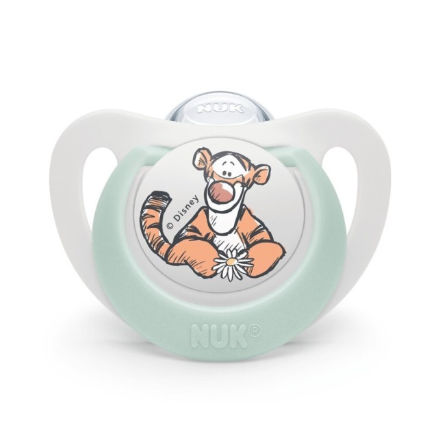 Nuk Star Disney Winnie The Pooh Πιπίλα Σιλικόνης 6-18m Λευκή με Τίγρη, 1τμχ (107.36.939)