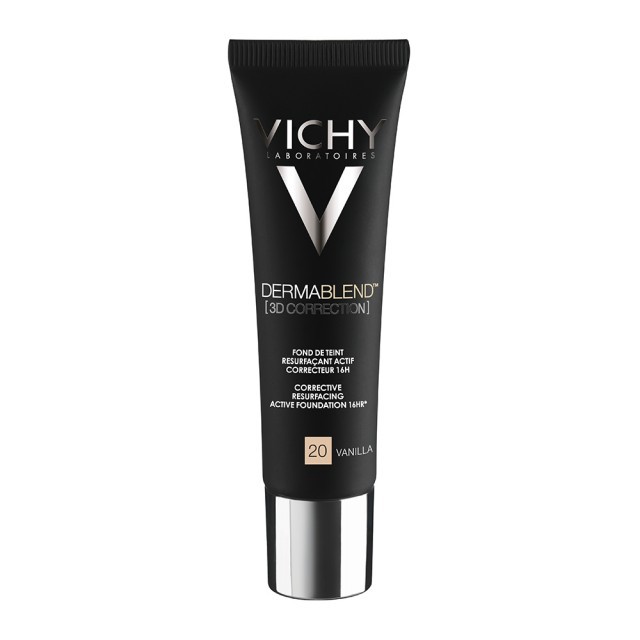 Vichy Dermablend 3D Διόρθωση 16ωρών Make up, Επιδερμίδα με Τάση Ακμής Νο 20 Vanilla 30ml