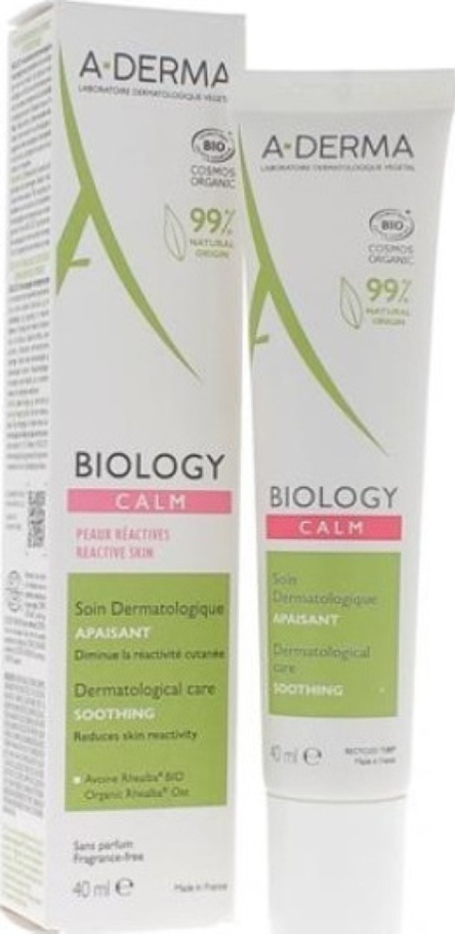 A-Derma Biology Calm Dermatological Care Soothing Δερματολογική Καταπραϋντική Φροντίδα Προσώπου 40ml