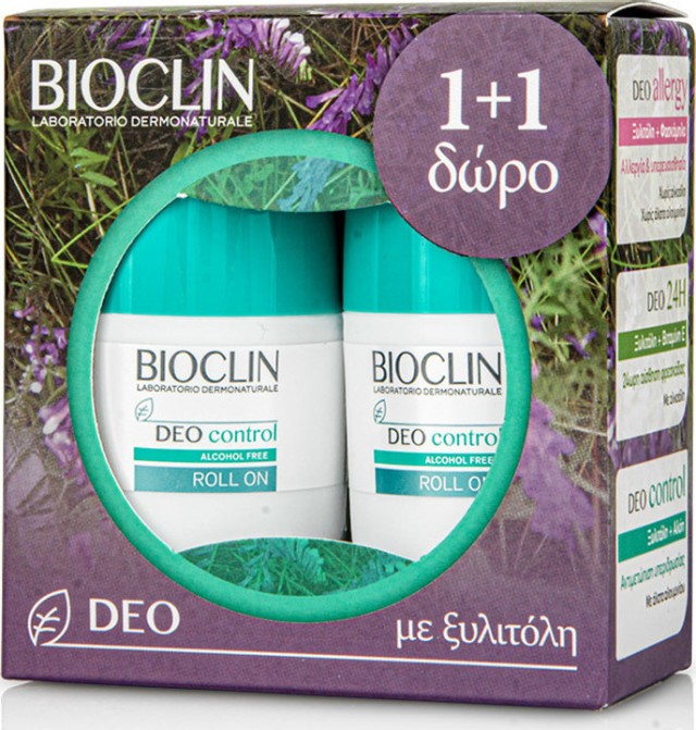 Bioclin Promo Deo Control Roll-On 1+1 Δώρο Αποσμητικό Roll-On για Έντονη Εφίδρωση, 2x50ml