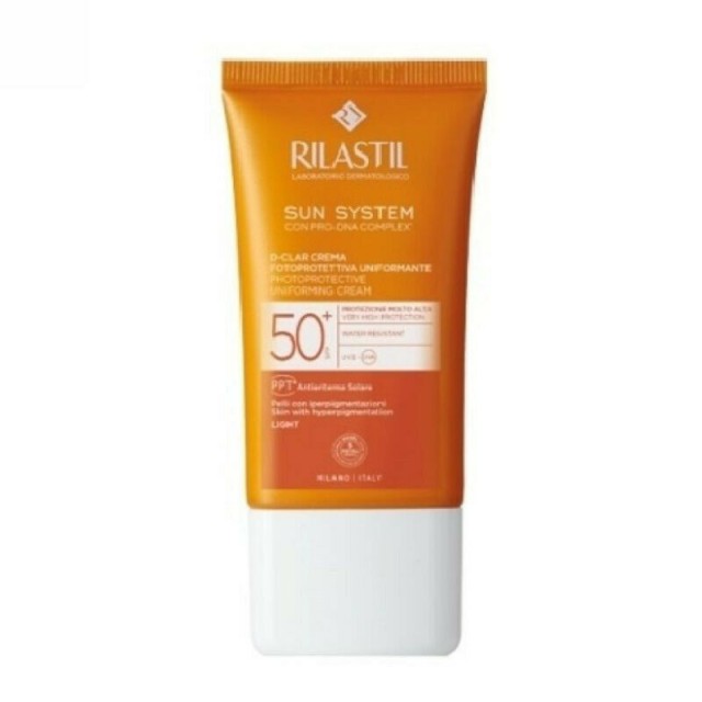 Rilastil Sun System D-Clar Photoprotective Uniforming Cream SPF50+ Αντηλιακή Κρέμα με Χρώμα σε Light Απόχρωση, 40ml