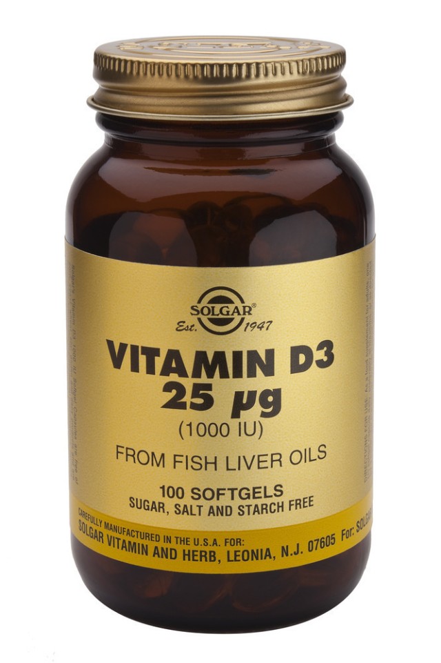 SOLGAR VIT. D-3 1000 IU softgels 100s