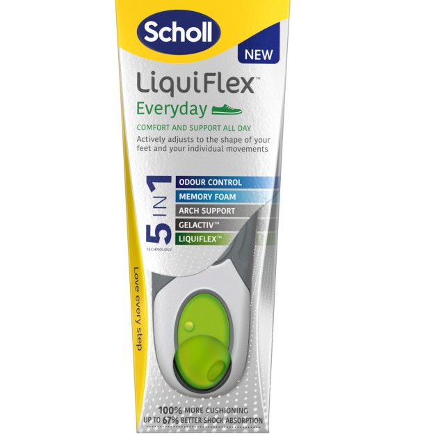 Scholl LiquiFlex EveryDay Πάτοι 5-σε-1 Τεχνολογία, 1 ζευγάρι Νο 42-47