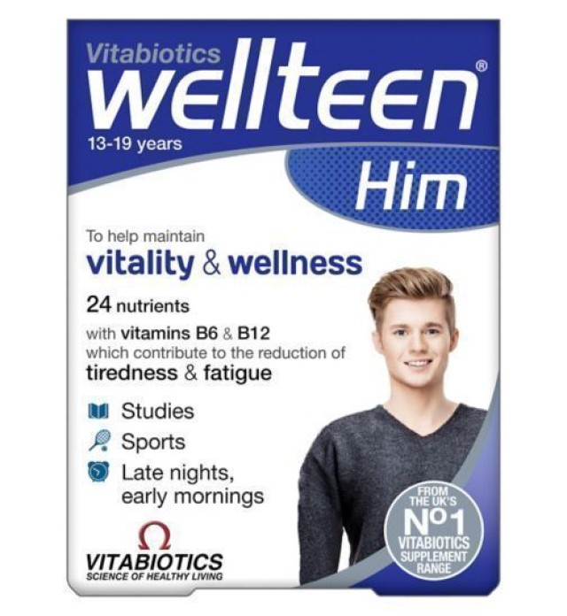 Vitabiotics Wellteen Him Συμπλήρωμα Διατροφής για Εφήβους & Νέους Άντρες 30 Tabs