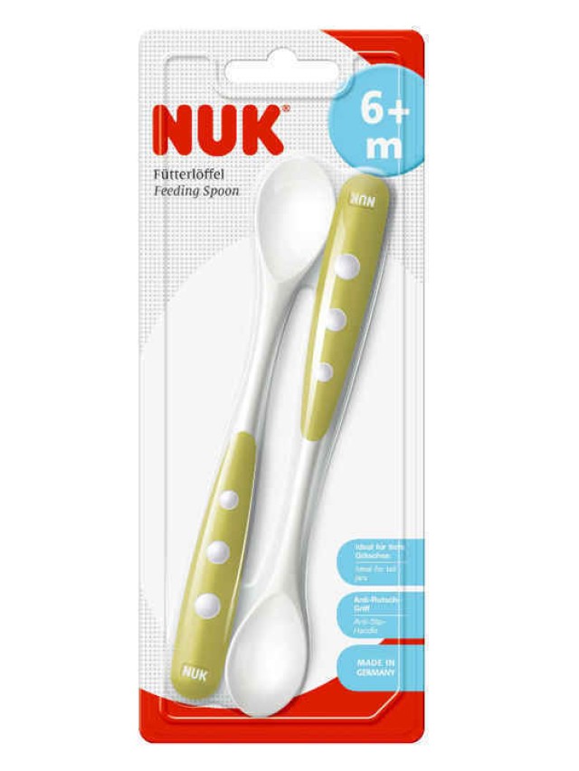 Nuk Easy Learning 6m+ Κουτάλι Φαγητού σε χρώμα Πράσινο 2 τεμάχια (art.no.10.255.053)