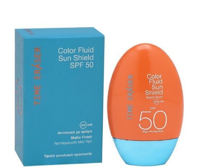 Time Eraser Color Fluid Sun Shield SPF50, Αντηλιακό Προσώπου Με Χρώμα 50ml