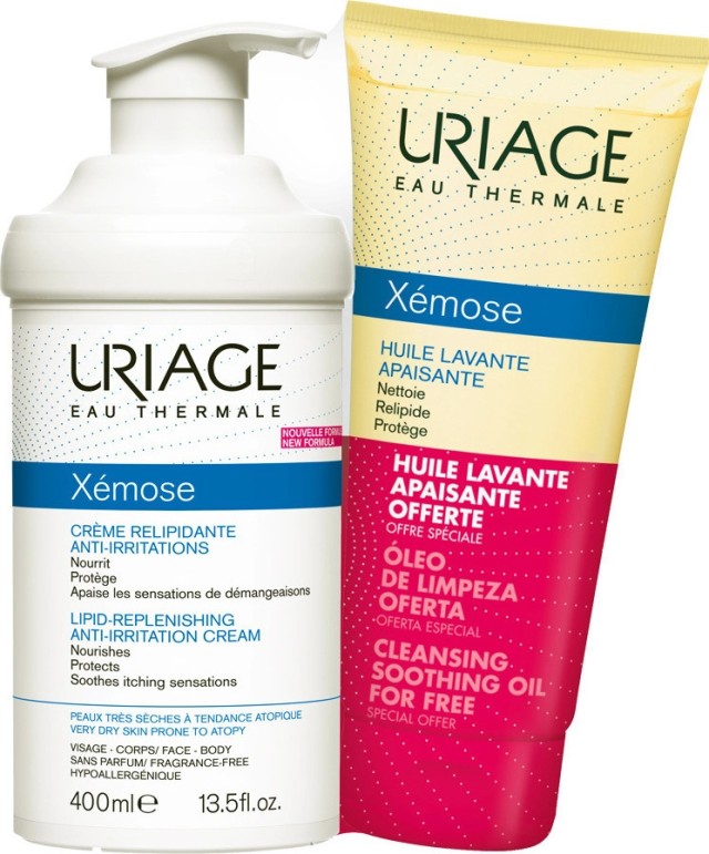 Uriage PROMO Xemose Creme Ενυδατική Κρέμα, 400ml + & ΔΩΡΟ Cleansing Soothing Oil Έλαιο Καθαρισμού, 200ml