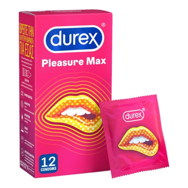 Durex Pleasuremax Προφυλακτικά με Ανάγλυφες Κουκίδες & Ραβδώσεις, 12τεμ