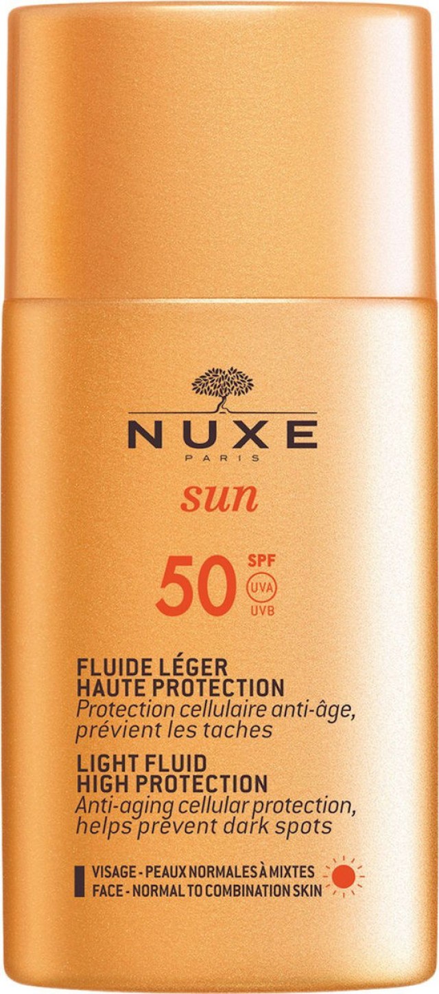 Nuxe Sun Face Cream Fluide Leger SPF50 Αντηλιακό Προσώπου Ελαφριάς Υφής 50ml