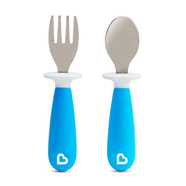 Munchkin Raise Toddler Fork & Spoon Set Εκπαιδευτικό Κουτάλι & Πιρούνι Μπλε