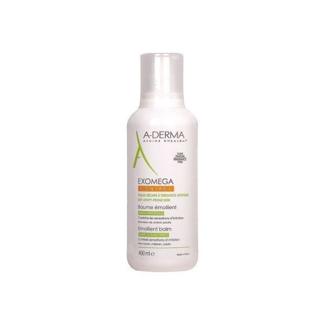 A-Derma Exomega Control Baume Emolliente Μαλακτικό Βάλσαμο για το Ατοπικό & πολύ Ξηρό Δέρμα, για Πρόσωπο & Σώμα, 400ml