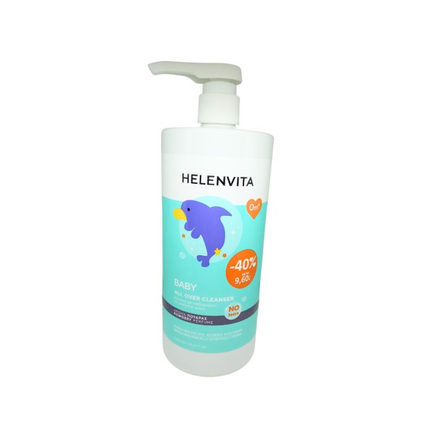 Helenvita Baby All Over Cleanser - Υγρό Καθαρισμού για Σώμα & Μαλλιά με άρωμα Ταλκ 1L