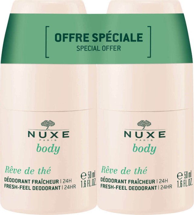 Nuxe Reve De The Body Πακέτο Promo 1+1 Δώρο 24ωρο Αποσμητικό Σώματος Για Αίσθηση Φρεσκάδας 2x50ml