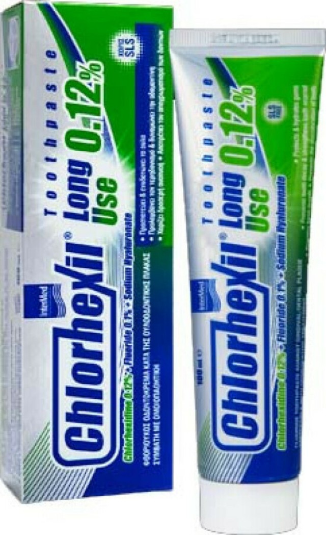 Intermed Chlorhexil Toothpaste Long Use 0.12%, οδοντόπαστα με Chlorhexidine 0.12%+Fluoride 0.01%+Sodium Hyalyronate 100ml