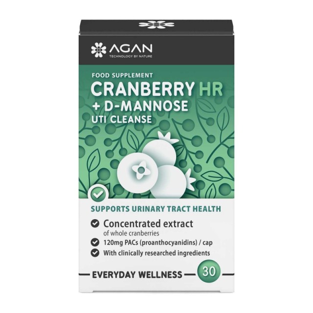 Agan Cranberry HR Plus D-Mannose 30 φυτικές κάψουλες