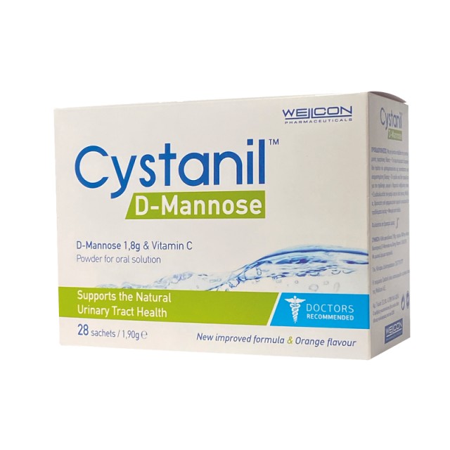 Cystanil D-Mannose Συμπλήρωμα Διατροφής Σε Σκόνη Για Το Ουροποιητικό Σύστημα 28 x 1.90 gr