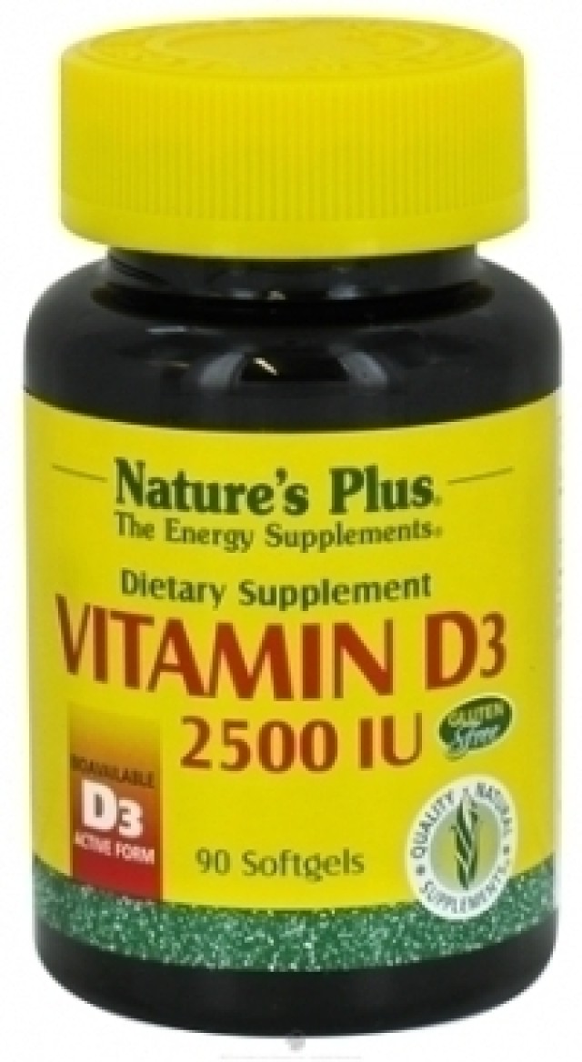 Natures Plus VITAMIN D3 2500 IU 90  μαλακές κάψουλες