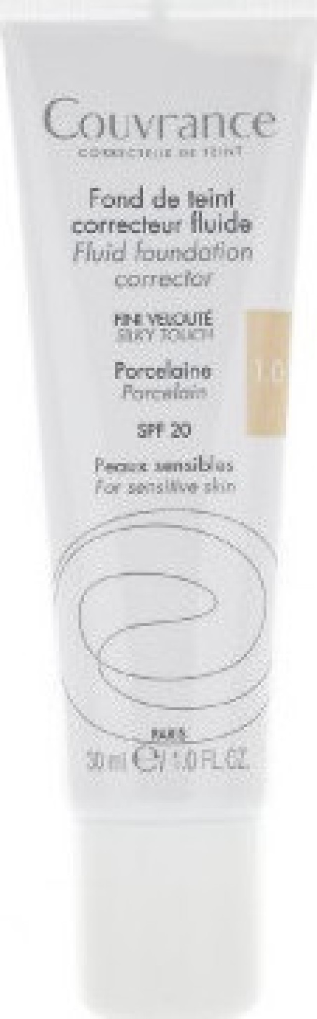 Avene Couvrance Fond de Teint Correcteur Fluide Porcelaine 1.0 SPF20, Υγρό Διορθωτικό Make up Σωληνάριο 30ml