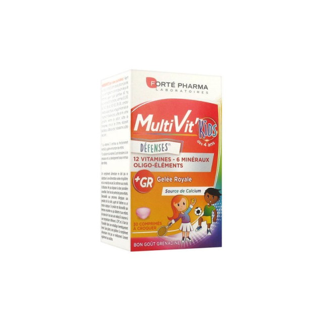 Forte Pharma MultiVit Kids 30 μασώμενα δισκία (Φόρμουλα Για Την Σωστή Ανάπτυξη Του Παιδιού 4 Ετών+)