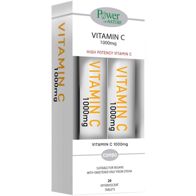 Power Health PROMO PACK Vitamin C 1000mg Stevia 2x20 Αναβράζοντα Δισκία.